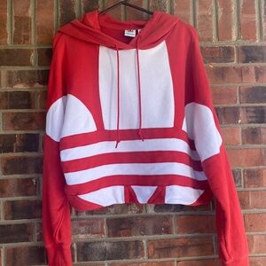 Adidas Women’s Red and White Hoodie